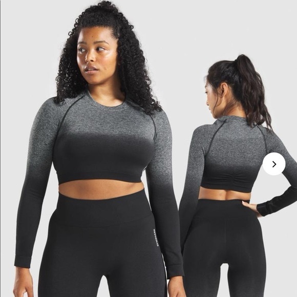 Gymshark Tops - Gymshark Adapt Ombré Seamless Long Sleeve Crop Top